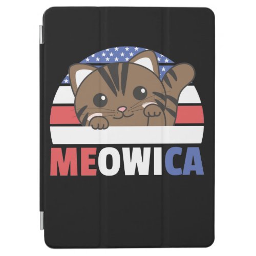 Cat For The Fourth Of July Usa Flag Meowica iPad Air Cover
