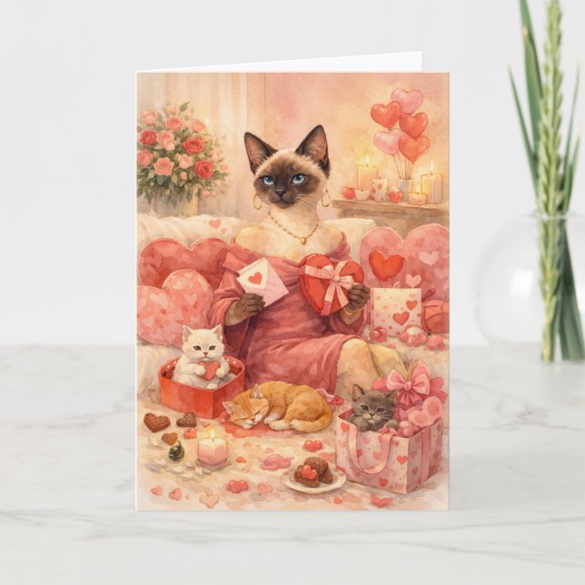 Cat for Valentine's Day  Card (Front)