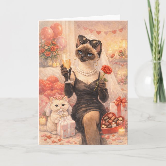 Cat for Valentine's Day  Card (Front)