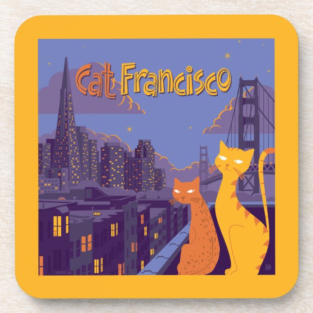 Cat Francisco Beverage Coaster (Front)