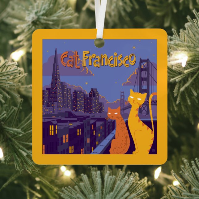 Cat Francisco Metal Ornament (Insitu)