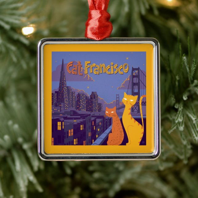 Cat Francisco Metal Ornament (Tree)