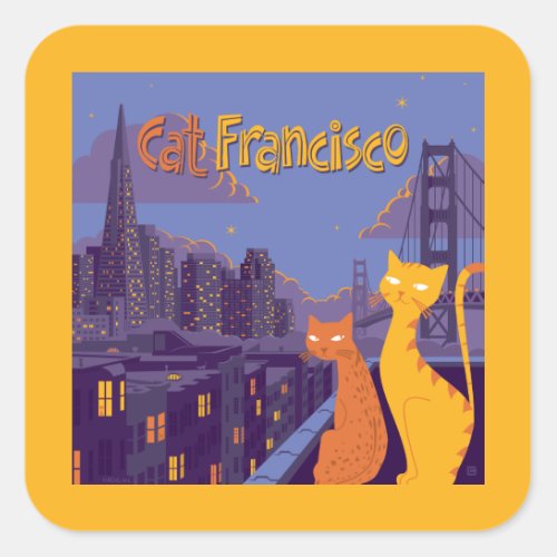 Cat Francisco Square Sticker