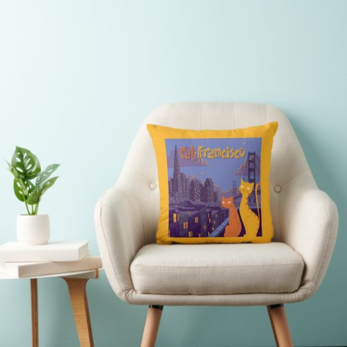 Cat Francisco Throw Pillow