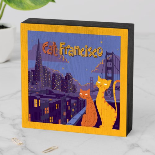 Cat Francisco Wooden Box Sign