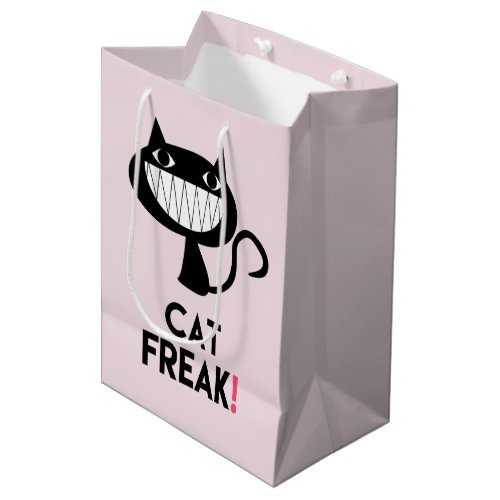 Cat Freak Fun Gift Bag _ Medium Glossy
