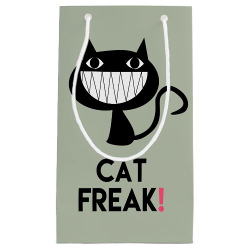 Cat Freak Fun Gift Bag _ Small Glossy Gift Bag