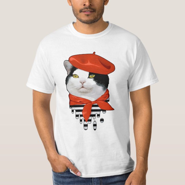 cat Frenchman T-Shirt (Front)