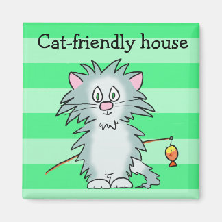 Cat-friendly house magnet