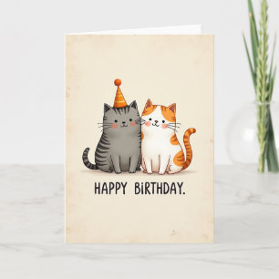 Cat Friends Birthday Party Card