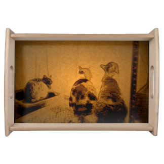 Cat friends serving tray