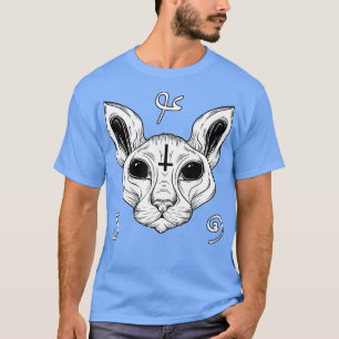 Cat From Hell Baphomet Satanism Demonic Sphynx Cat T-Shirt