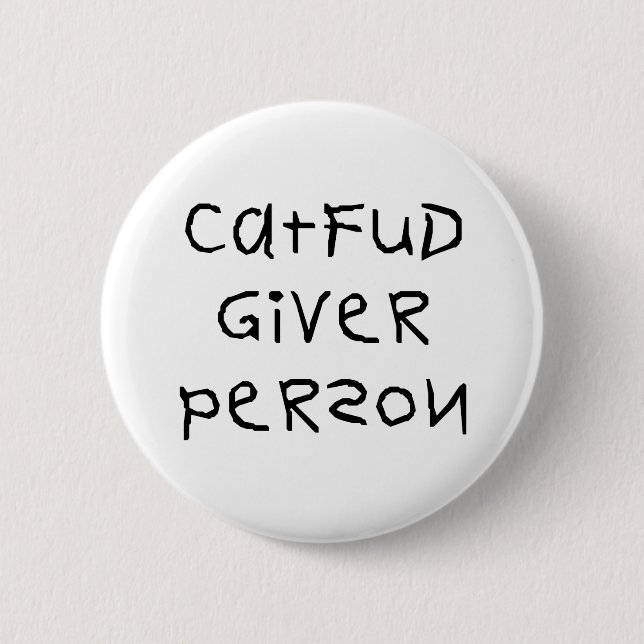 Cat Fud Giver Person Button (Front)