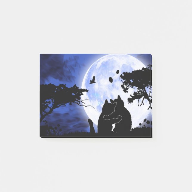 cat full moon post-it notes (Front)