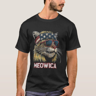 Cat - Funny 4th of July American Flag Mothers Day T-Shirt