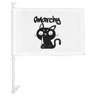 Cat Funny Anarchy Halloween Animals For Women Men Car Flag