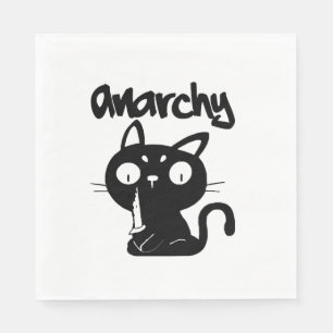 Cat Funny Anarchy Halloween Animals For Women Men Napkins