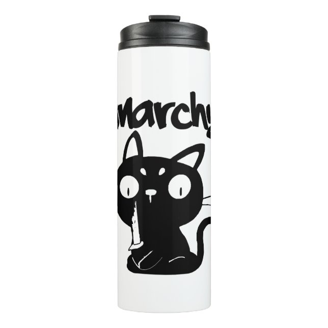 Cat Funny Anarchy Halloween Animals For Women Men  Thermal Tumbler (Front)