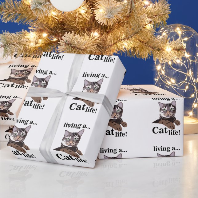 Cat Funny Animal Lover Wrapping Paper (Holidays)