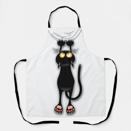 Cat funny Character Scratching Fabric Apron