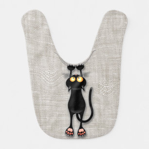 Cat funny Character Scratching Fabric Baby Bib