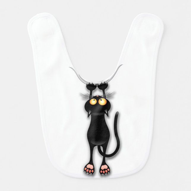 Cat funny Character Scratching Fabric Baby Bib (Front)