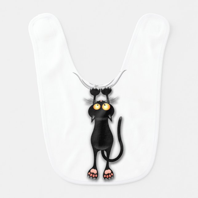 Cat funny Character Scratching Fabric Baby Bib (Front)
