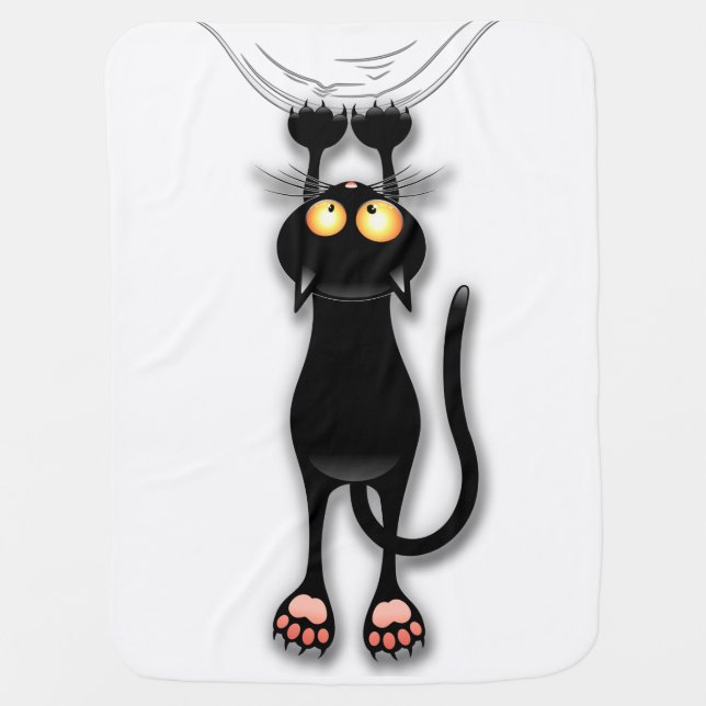 Cat funny Character Scratching Fabric Baby Blanket (Front)