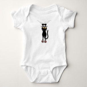 Cat funny Character Scratching Fabric Baby Bodysuit