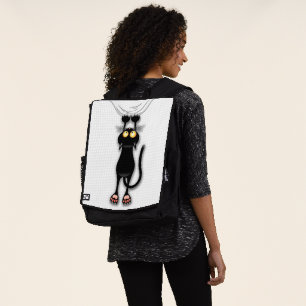 Cat funny Character Scratching Fabric Backpack