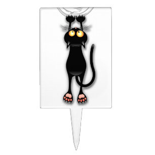 Cat funny Character Scratching Fabric Cake Topper