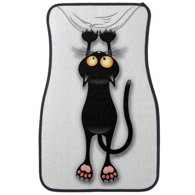 Cat funny Character Scratching Fabric Car Floor Mat (Front)