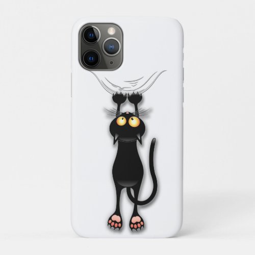 Cat funny Character Scratching Fabric iPhone 11 Pro Case