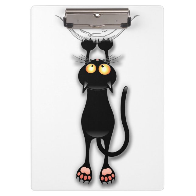 Cat funny Character Scratching Fabric Clipboard (Front)