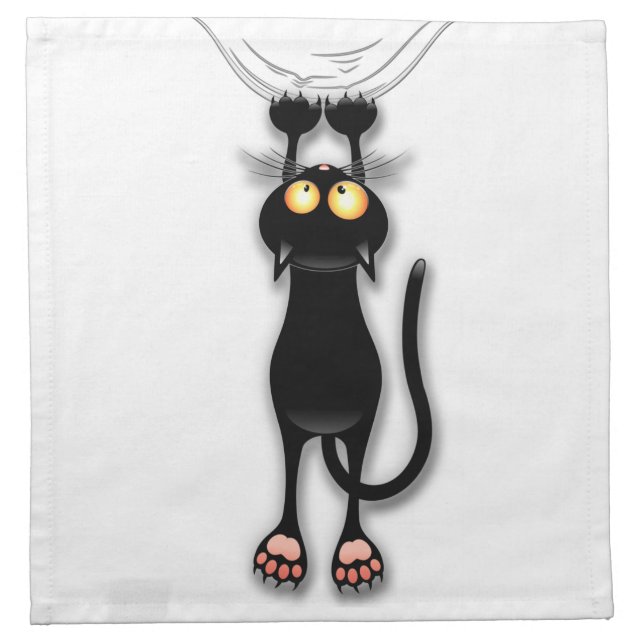 Cat funny Character Scratching Fabric Cloth Napkin (Front)