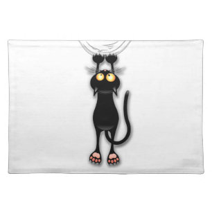 Cat funny Character Scratching Fabric Cloth Placemat
