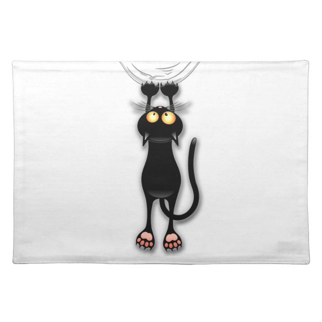 Cat funny Character Scratching Fabric Cloth Placemat (Front)