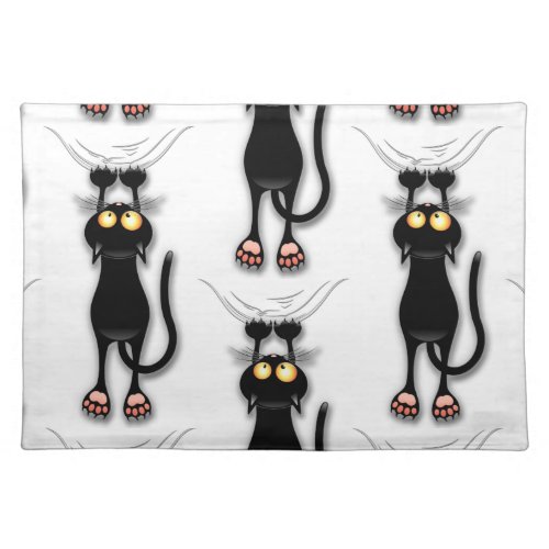 Cat funny Character Scratching Fabric Cloth Placemat