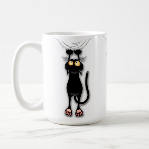 Cat funny Character Scratching Fabric Coffee Mug