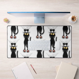 Cat funny Character Scratching Fabric Desk Mat