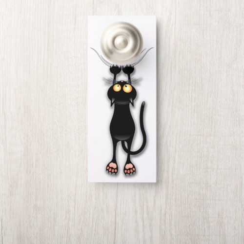 Cat funny Character Scratching Fabric Door Hanger
