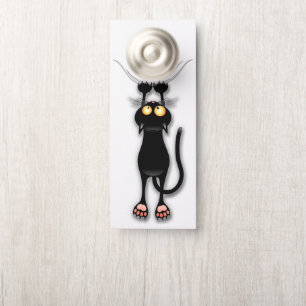 Cat funny Character Scratching Fabric Door Hanger