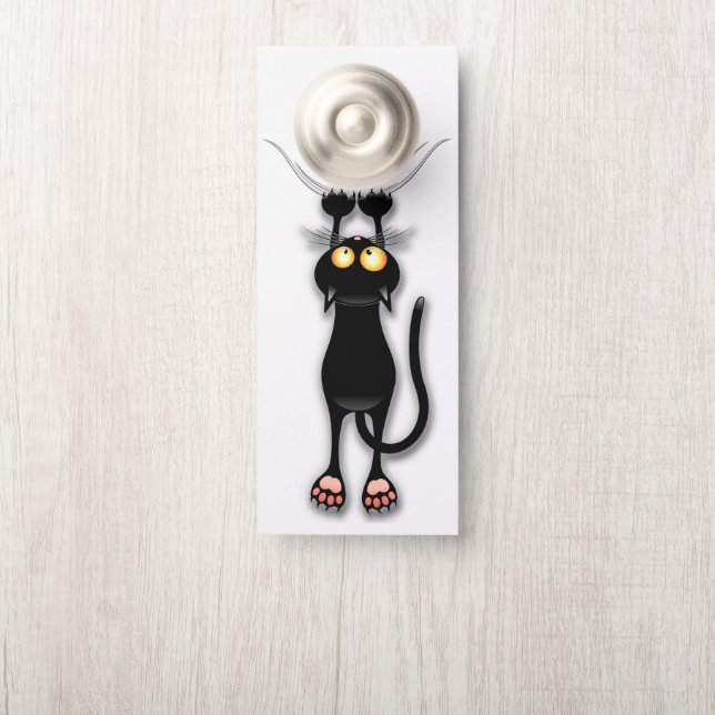 Cat funny Character Scratching Fabric Door Hanger (On Knob)