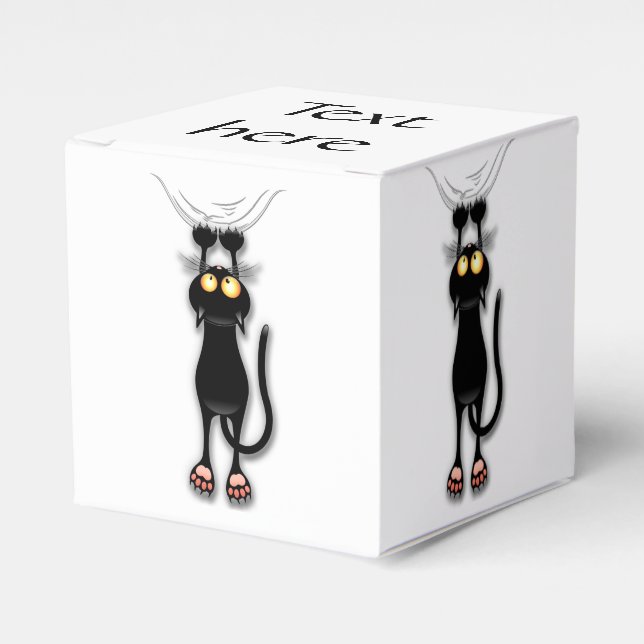 Cat funny Character Scratching Fabric Favor Boxes (Front Side)