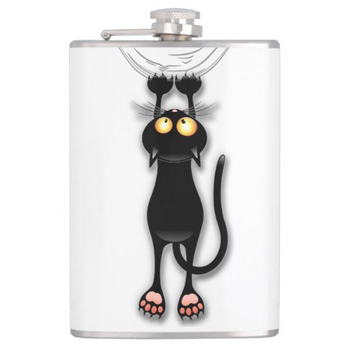 Cat funny Character Scratching Fabric Flask