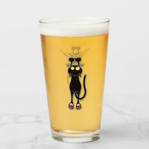 Cat funny Character Scratching Fabric Glass