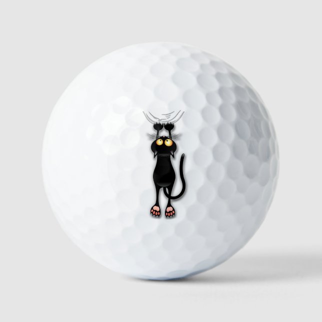Cat funny Character Scratching Fabric Golf Balls (Front)