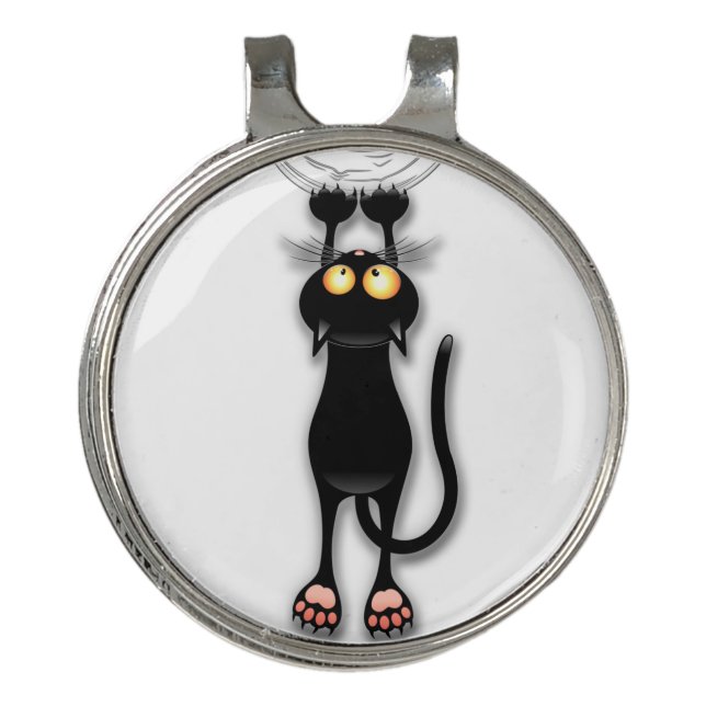 Cat funny Character Scratching Fabric Golf Hat Clip (Front)