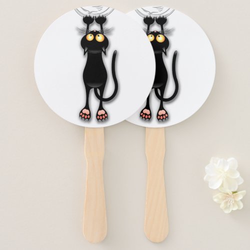 Cat funny Character Scratching Fabric Hand Fan