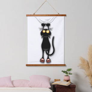 Cat funny Character Scratching Fabric Hanging Tapestry